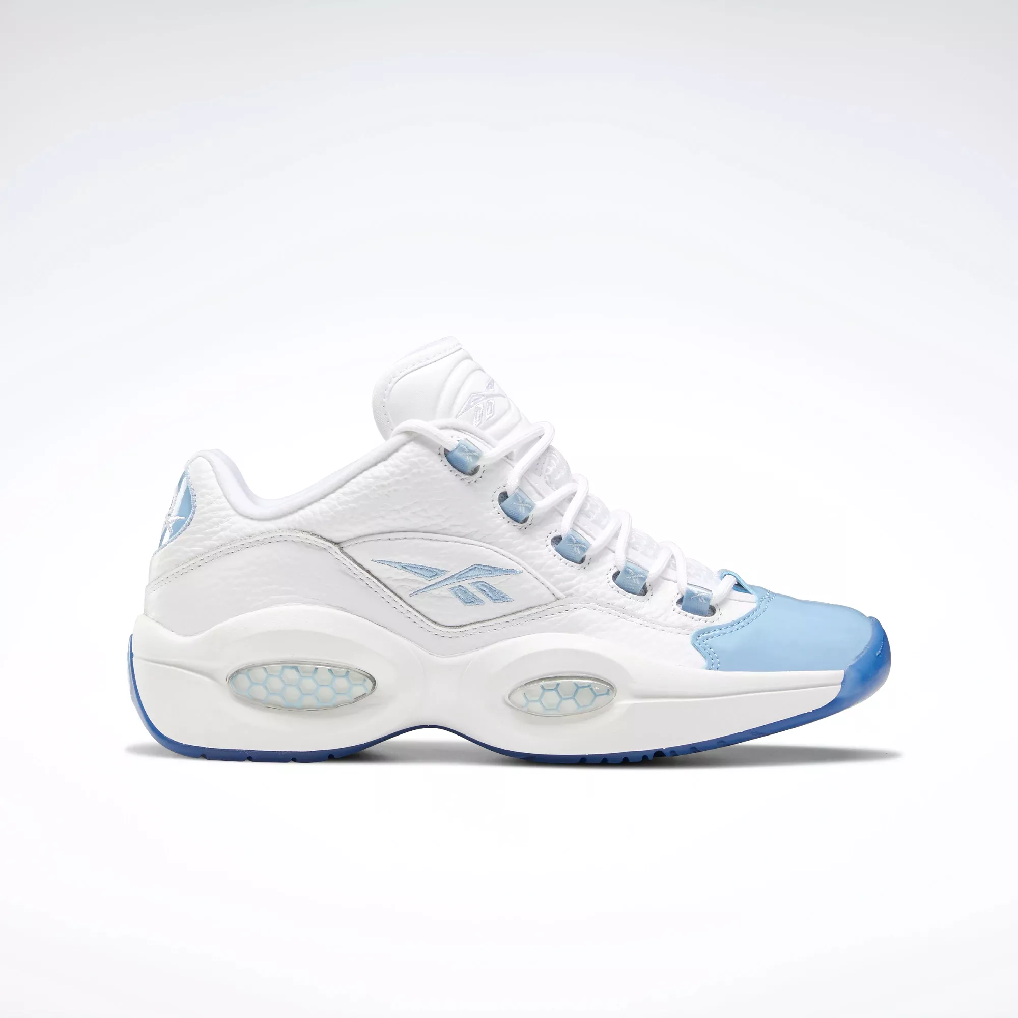 Reebok Men's Question Low Basketball Shoes - White / Fluid Blue / Reebok Ice-A1