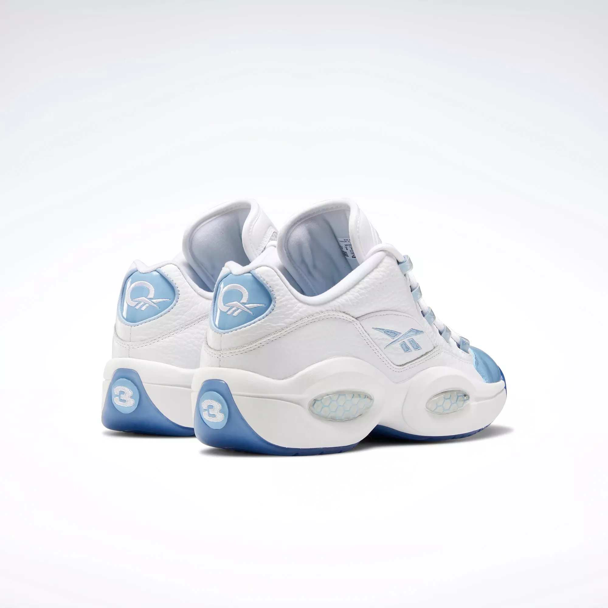 Reebok Men's Question Low Basketball Shoes - White / Fluid Blue / Reebok Ice-A1