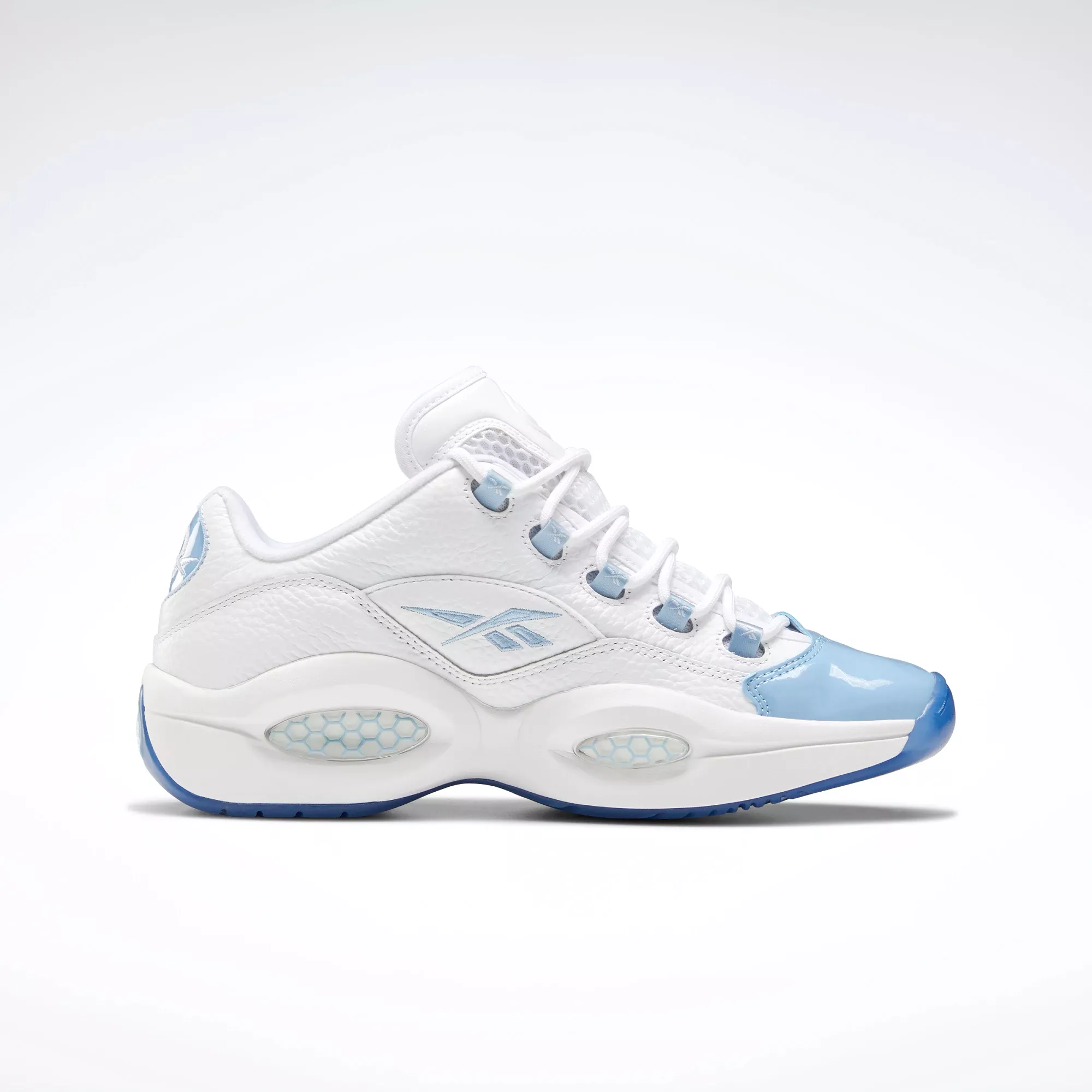 Reebok Men's Question Low Basketball Shoes - White / Fluid Blue / Reebok Ice-A1