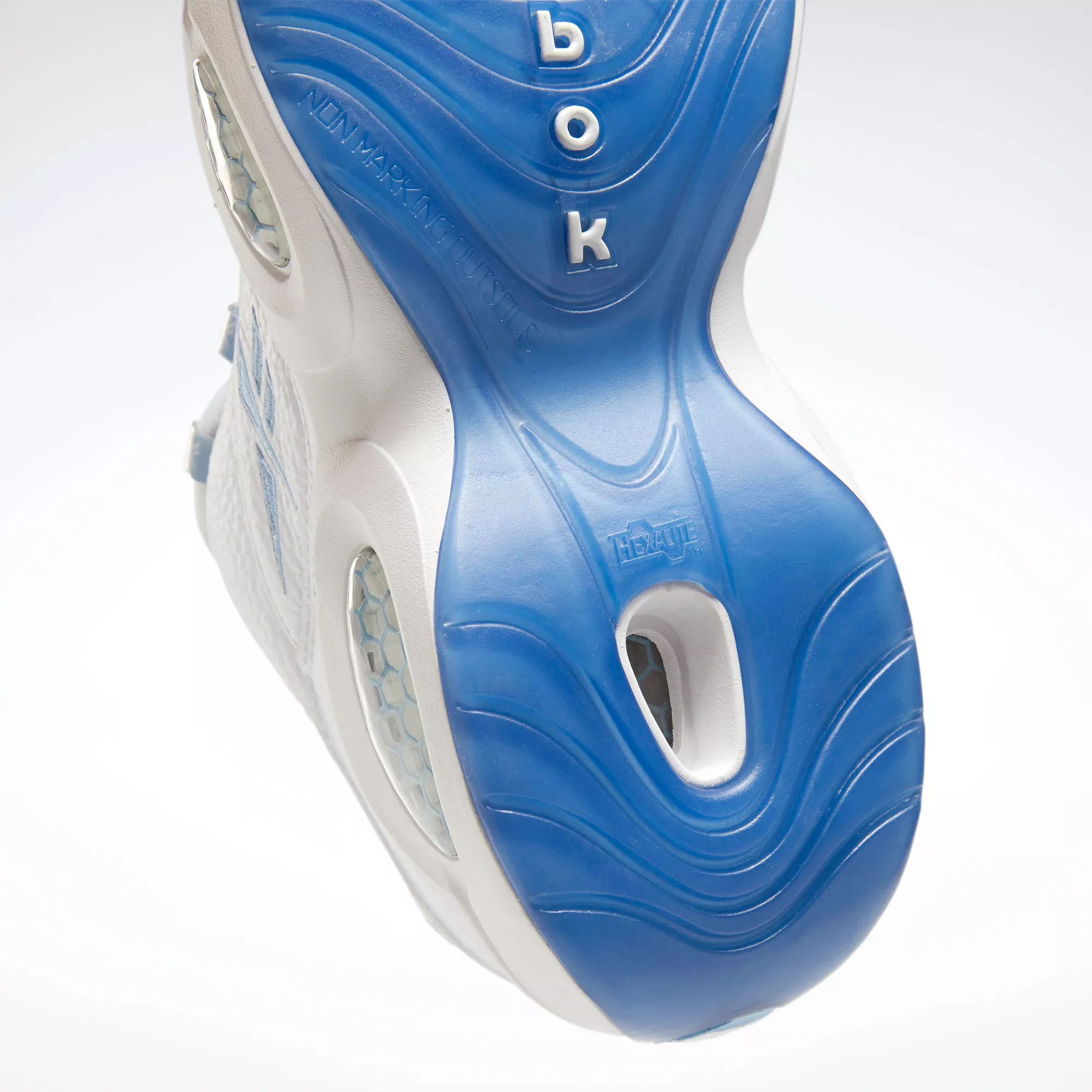 Reebok Men's Question Low Basketball Shoes - White / Fluid Blue / Reebok Ice-A1