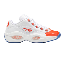 Reebok Men's Question Low Basketball Shoes - White / Vivid Orange / Reebok Ice-A1