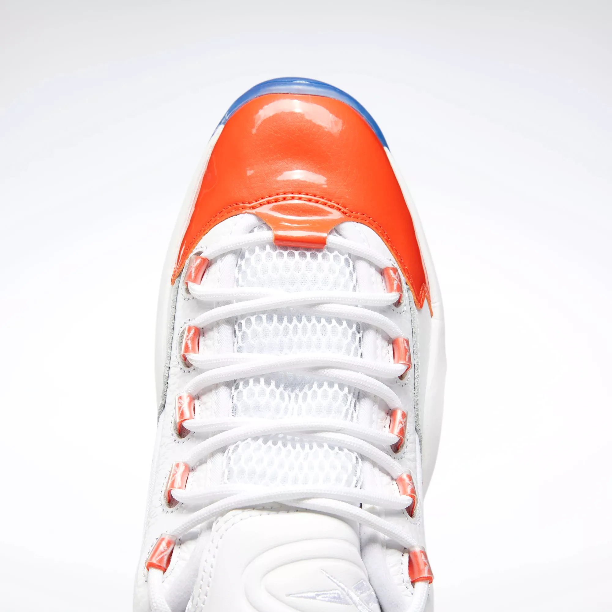 Reebok Men's Question Low Basketball Shoes - White / Vivid Orange / Reebok Ice-A1