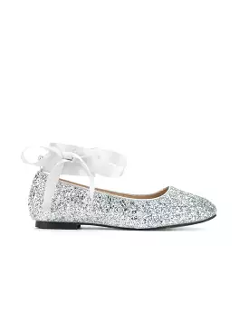 Rhinestone Lace-up Comfort Light Ballet Flats