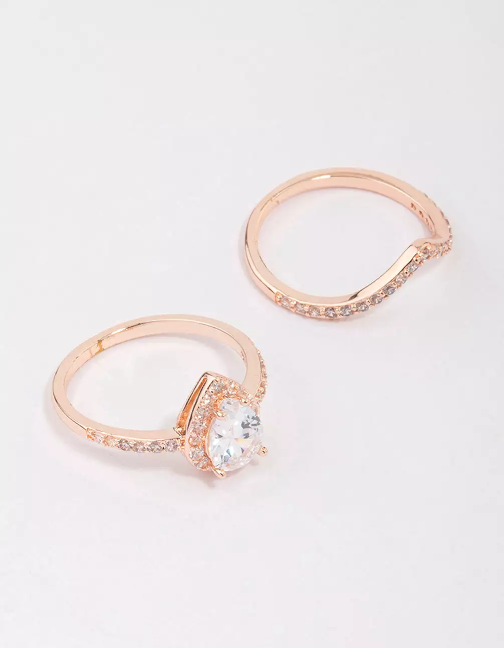 Rose Gold Crowned Pear Diamond Ring