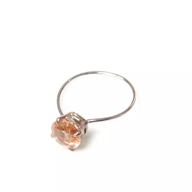 Rutilated Quartz Ring, Silver