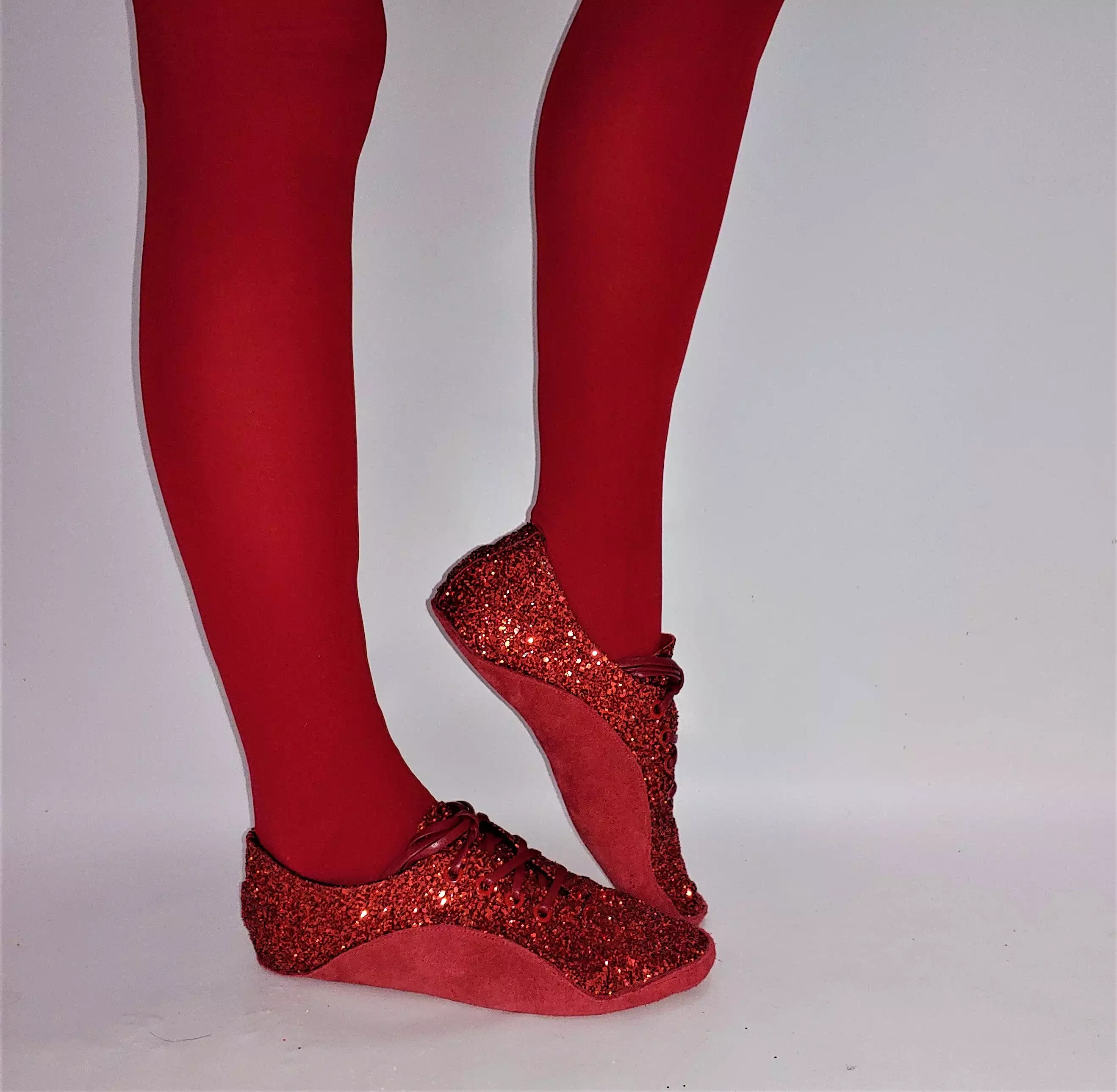 SAMPLE SALE - Red Glitter Dorothy Tightrope Shoes UK 4.5 /US 7