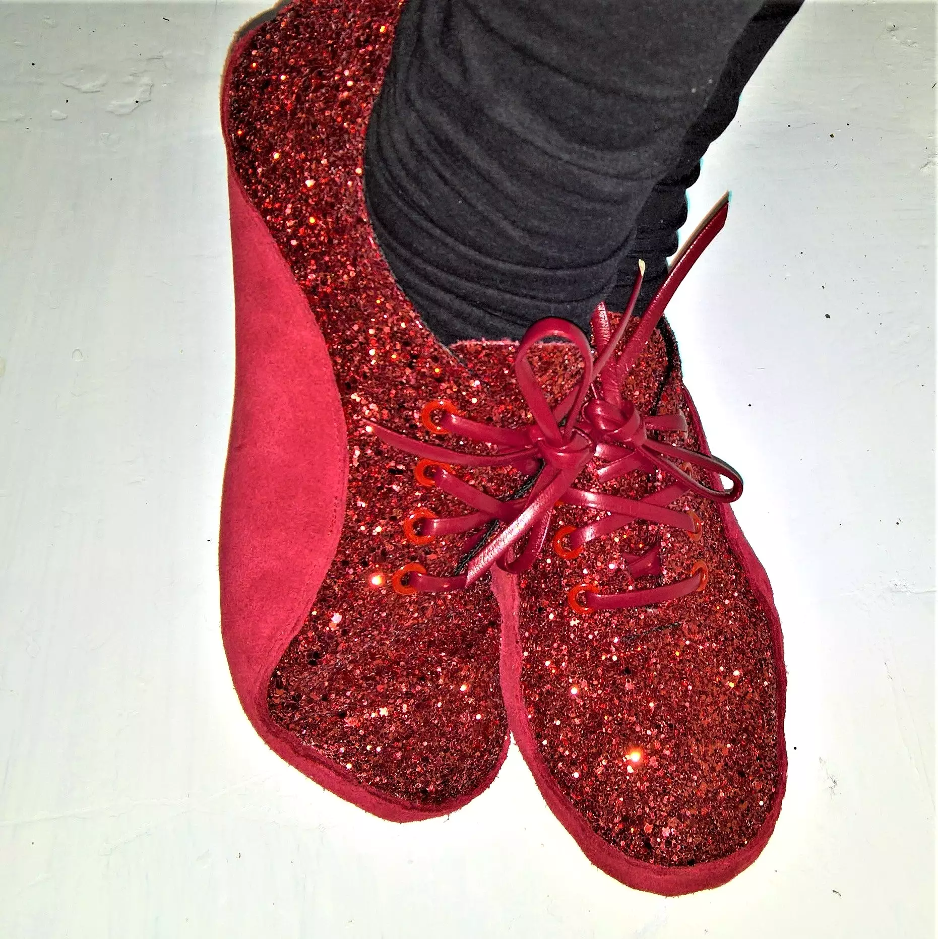 SAMPLE SALE - Red Glitter Dorothy Tightrope Shoes UK 4.5 /US 7