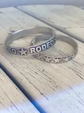 Silver rodeo or star bangle