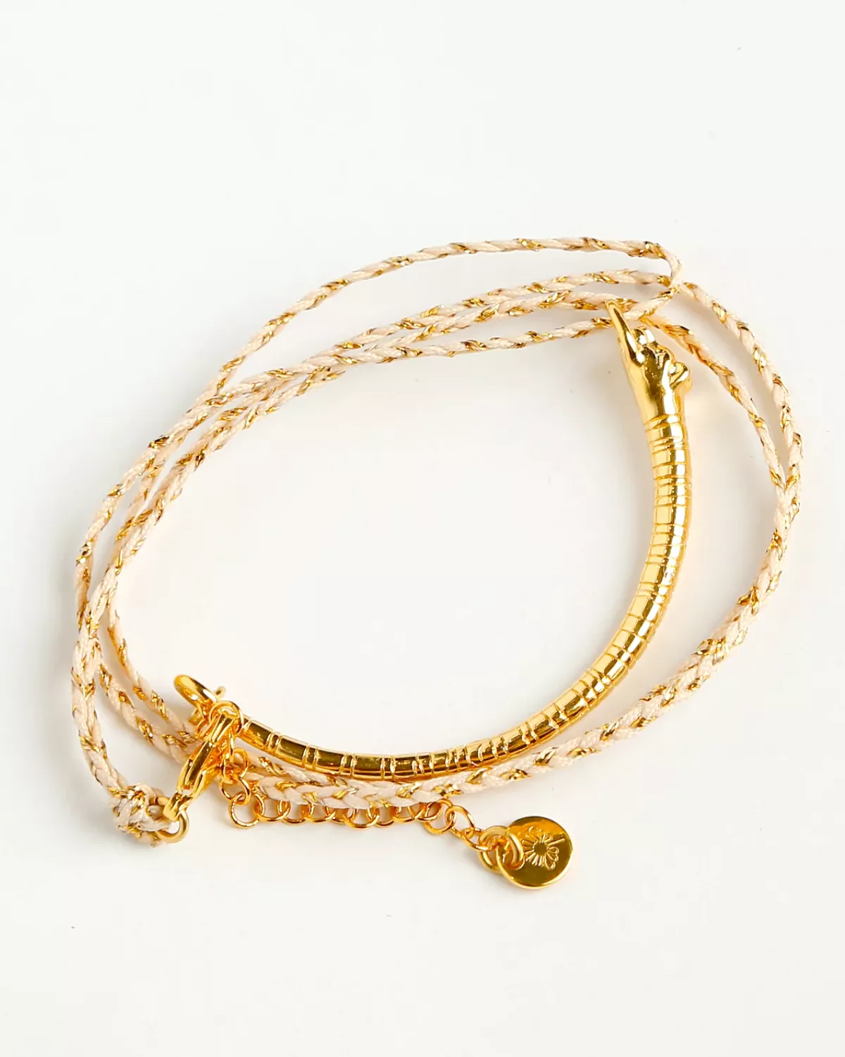 Tina Tiger Braided Yarn Bangle (Ecru)