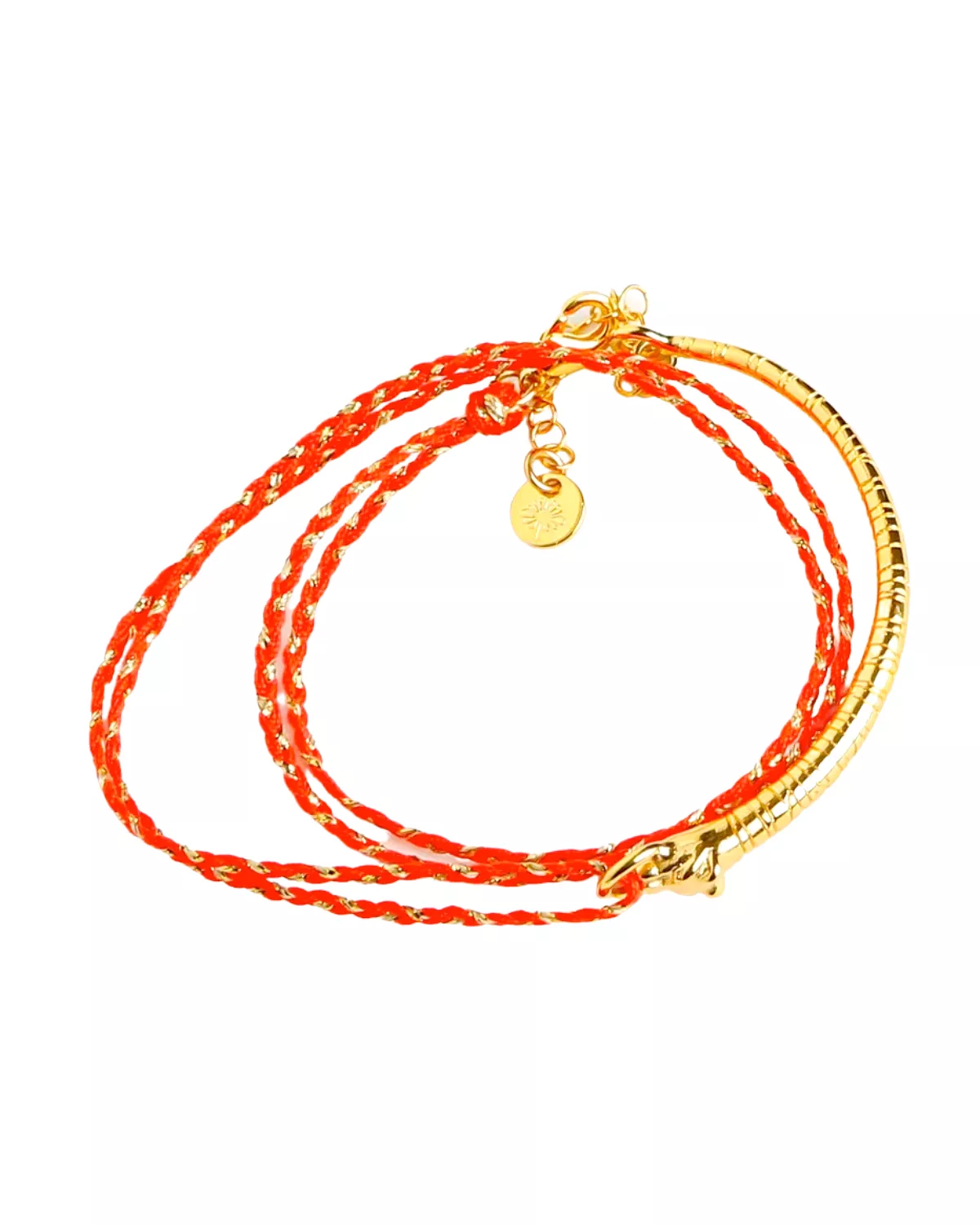 Tina Tiger Braided Yarn Bangle (Mandarine)