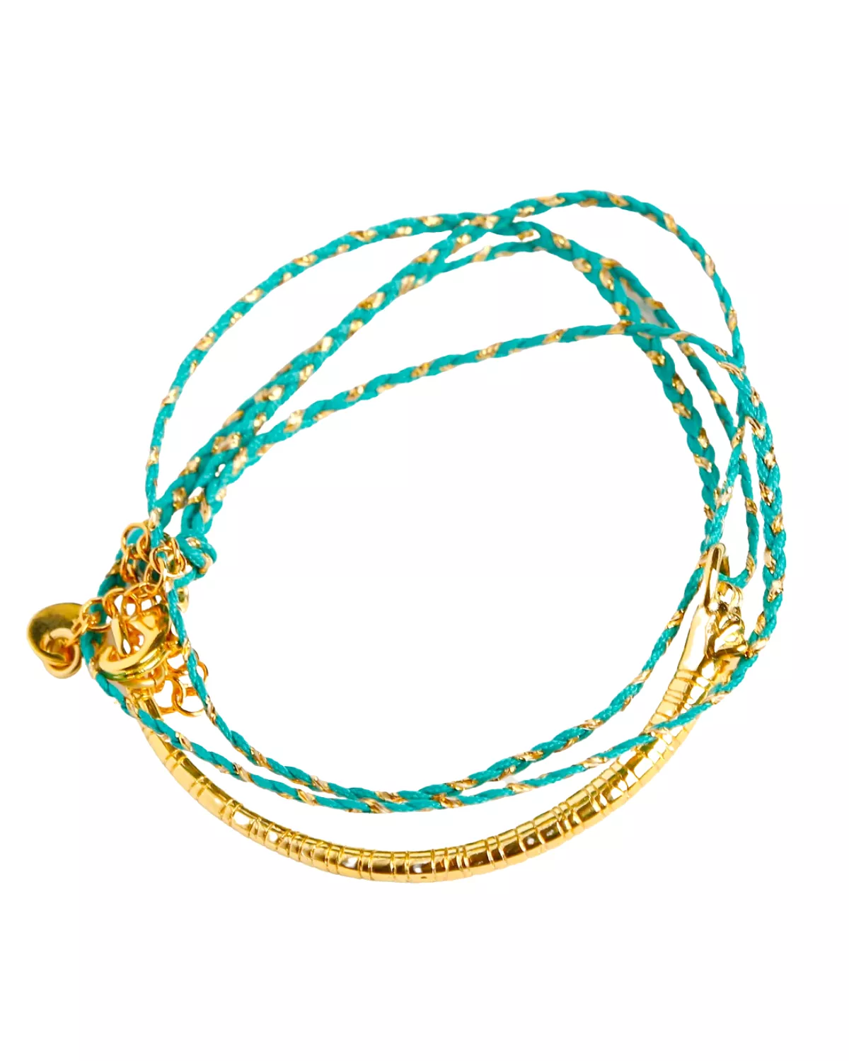 Tina Tiger Braided Yarn Bangle (Turquoise)