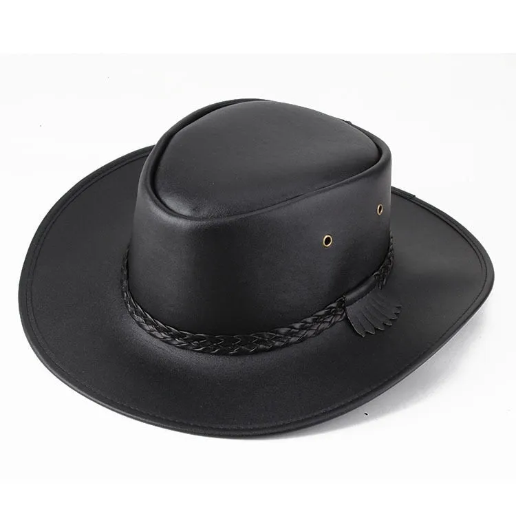 Vintage Winter Solid Pattern Western Jazz Cowboy Hat for Men and Women