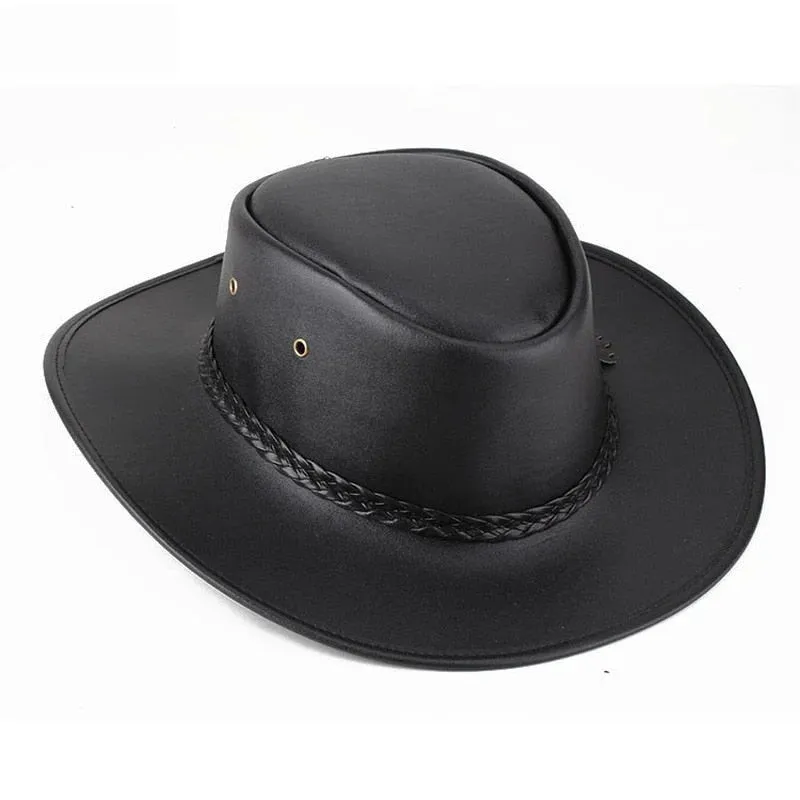 Vintage Winter Solid Pattern Western Jazz Cowboy Hat for Men and Women