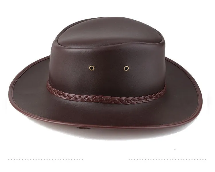 Vintage Winter Solid Pattern Western Jazz Cowboy Hat for Men and Women