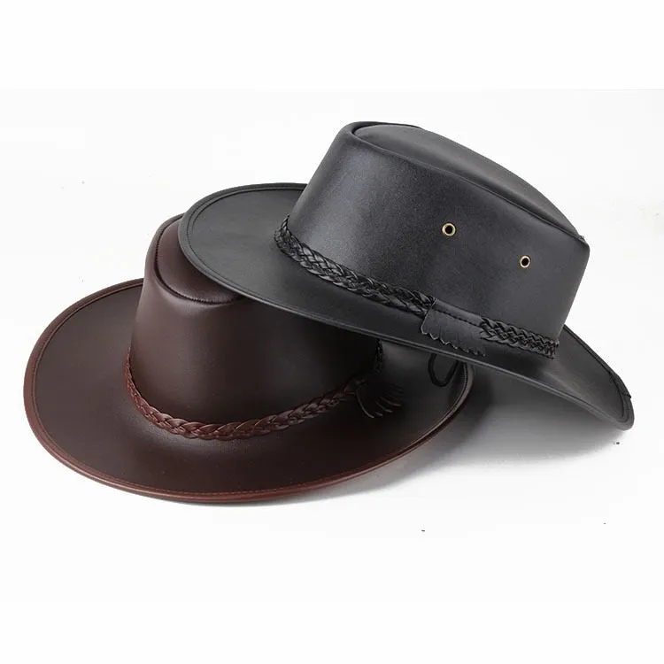 Vintage Winter Solid Pattern Western Jazz Cowboy Hat for Men and Women