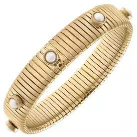 Winston Pearl Watchband Bangle - Gold