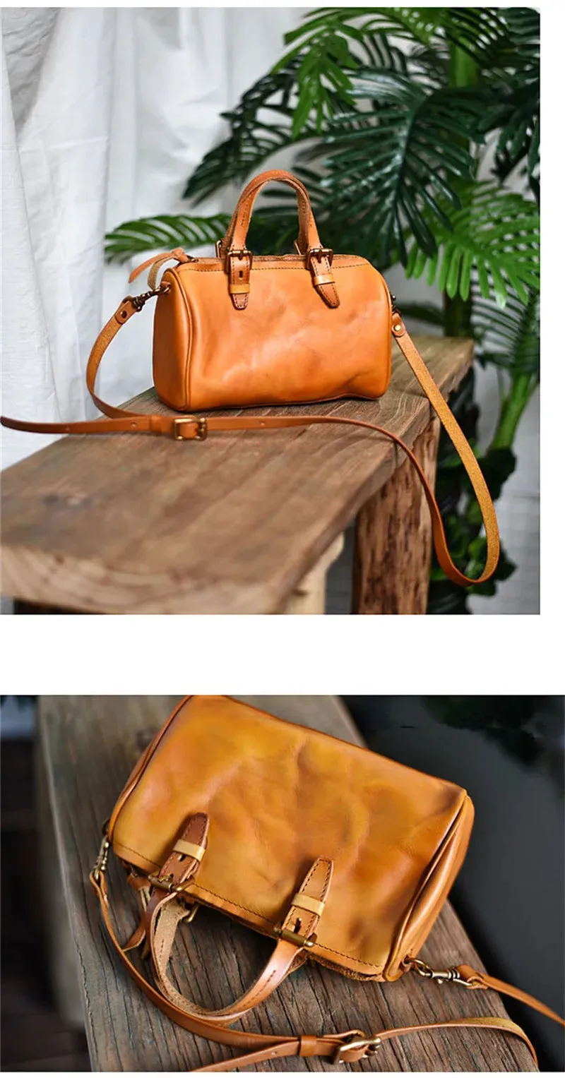 Women's Vintage Casual Style Genuine Cowhide Leather Small Handbag